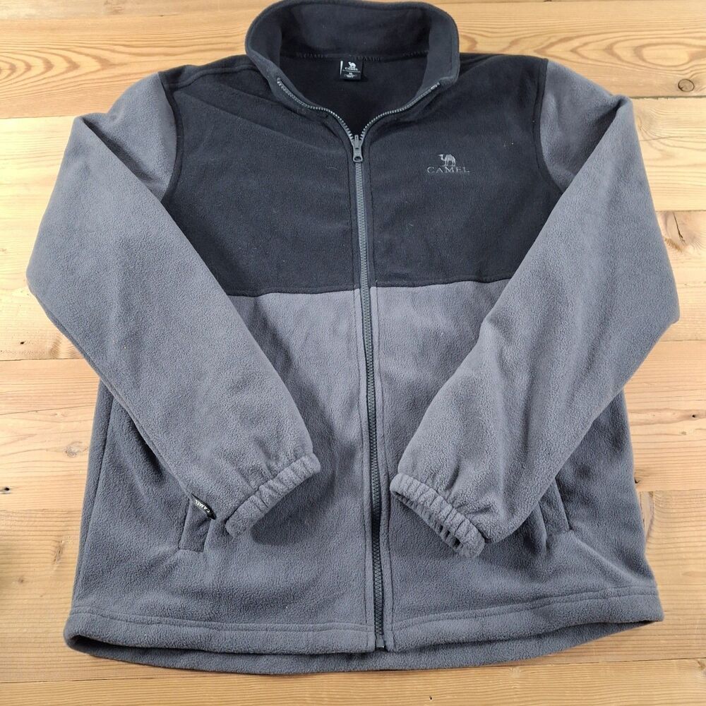 Camel Full Zip Fleece Mens Xl Gray